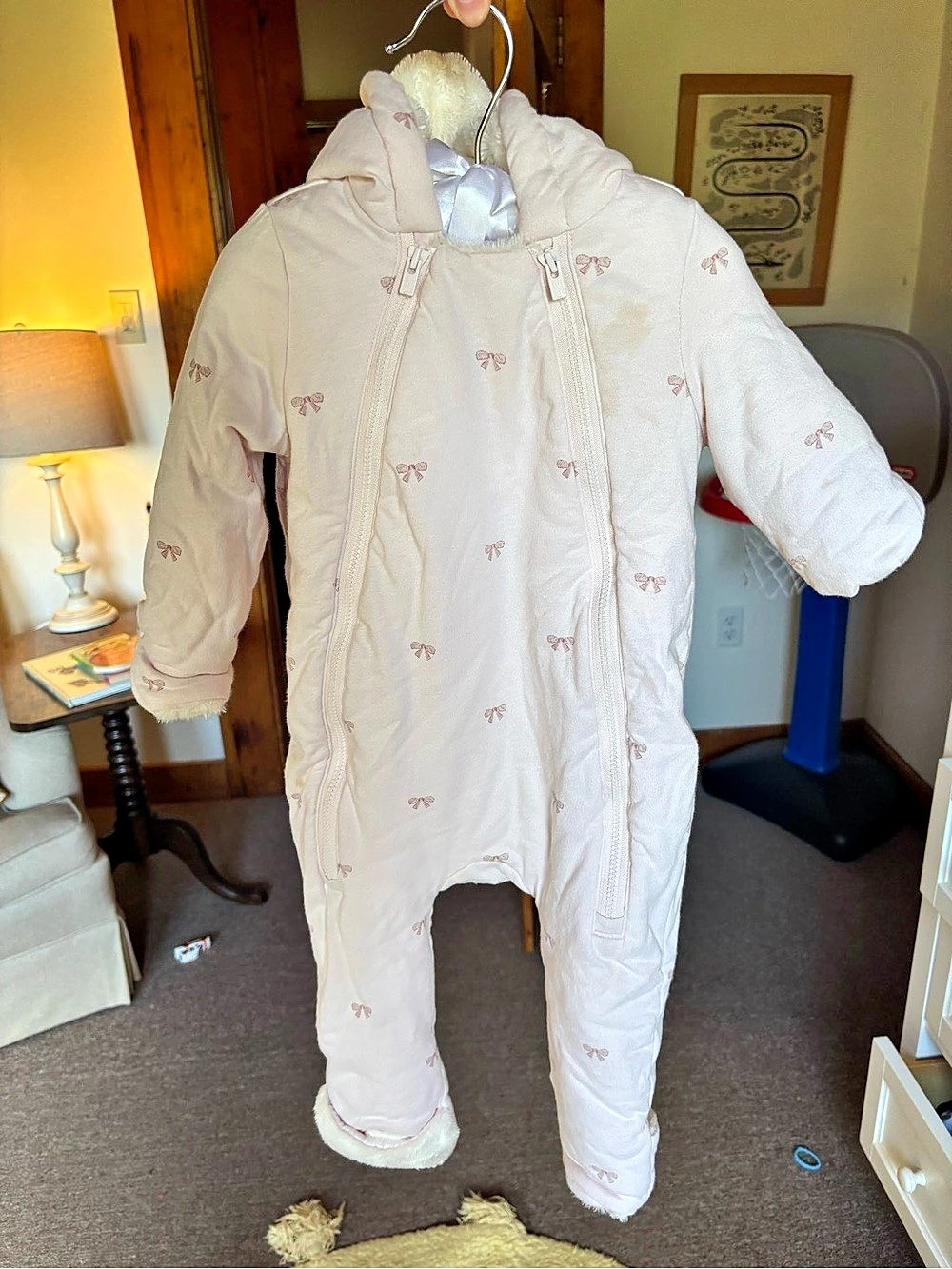 gap baby shearling lined bunting size 6-12 months